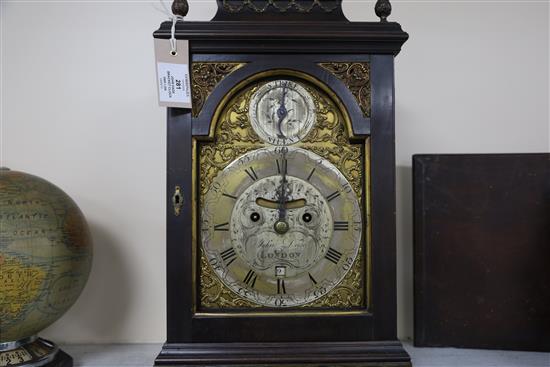 John Dade of London. A George III ebonised pear wood bracket clock, H.20.5in.